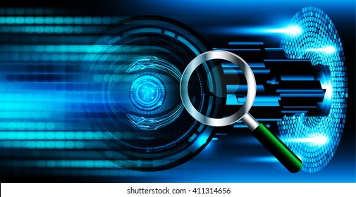dark blue color Light Abstract Technology background for computer graphic website internet. circuit. illustration. infographics. motion move.neon. lock, key, Padlock. Magnifier, Magnifying Glass - Shutterstock ID 411314656