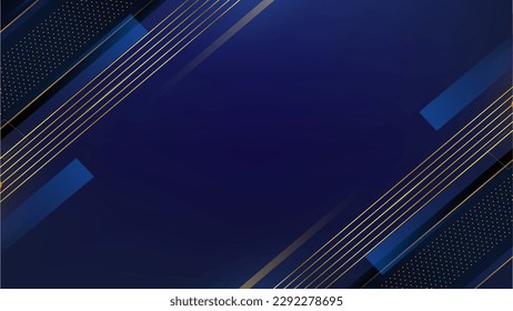 Dark Blue Golden Royal Awards Graphics Background. Lines Growing Elegant Shine Spark. Luxury Premium Corporate Abstract Design Template. Classic Shape Post. Center LED Screen Visual. Lights Fireworks  - Powered by Shutterstock