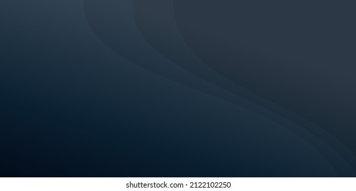 Dark Blue Gradient Abstract Background With Smoothly Curving Lines, Wallpaper Design For Presentation, Poster, Website, Brochure