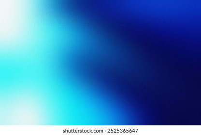Dark Blue Gradient Abstract Background. Blurred Gradient with grain noise texture effect, elegant and futuristic good for wallpaper, copy space
