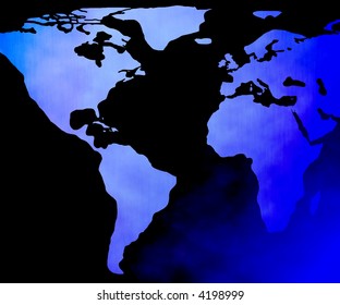 Dark blue map of the world