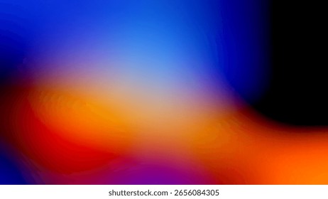 Dark Blue Orange Gradient Blur Abstract Background