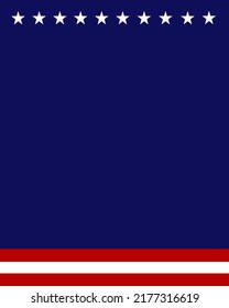 Dark Blue Portrait Background With White Stars On The Top And Red-white-red Stripes On The Bottom