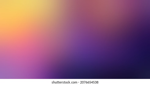 Dark Blue Purple Yellow Gradient Formless Background. Colorful Blur Empty Banner. 