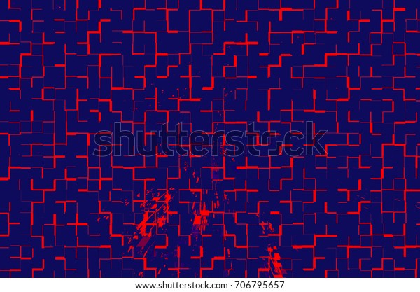 Dark blue and red digital background is divided\
into squares