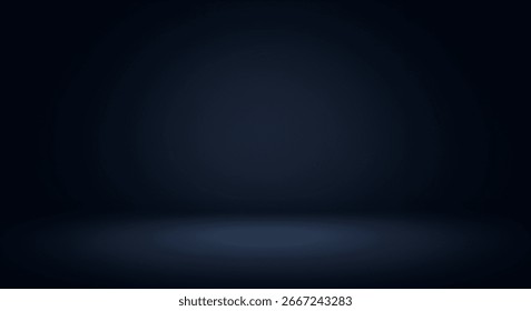 A dark blue studio background with a subtle gradient. The floor and wall blend seamlessly, creating a sense of depth.