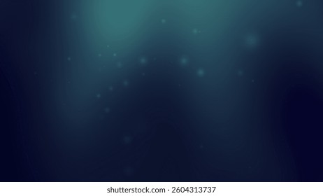 Dark blue to teal gradient background features faint light points