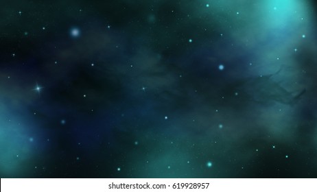 Dark Blue Universe Milky Way Space Galaxy With Stars And Nebula.