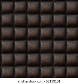 Dark Brown Leather Padded Leather Or Vinyl Upholstery Texture That Tiles Seamlessly As A Pattern.