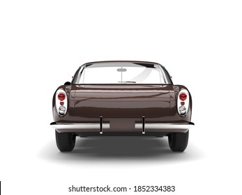 Dark Brown Vintage Muscle Car - Back View - 3D Illustration