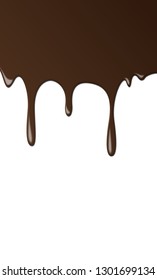 Melted Chocolate Dripping On White Background Stock Vector (Royalty ...