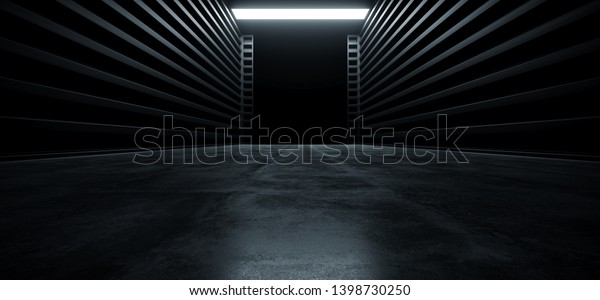 Dark Cinematic Futuristic Modern Garage\
Showroom Tunnel Corridor Concrete Metal Grunge Reflective Glossy\
Empty Space White Glow Showcase Stage Underground Hallway Entrance\
3D Rendering\
Illustration