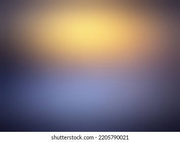 Dark Colored Metal Gloss Blur Empty Background. Yellow Blue Sheen On Polished Surface.