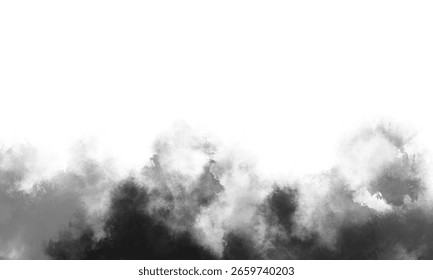 A dark and contoured smoke or cloud background texture, ideal for creating gritty, evocative designs, adding dramatic shadows, or simulating an intense, smoky atmosphere.
