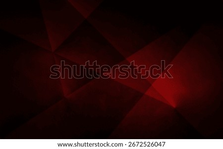 Dark deep black red cherry ruby garnet background with rays and glow. Abstract pattern. Geometric shape. Line triangle corner fold mosaic diamond polygon. Gradient shadow. Grain rough noise. Design