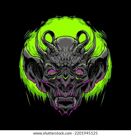 the dark devil illustration with handrawn style