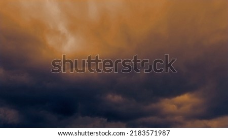 Dark dirty orange clouds - backdrop for war artworks - abstract 3D illustration