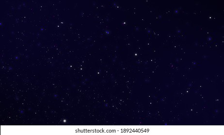 Dark dreamy galaxy background with white shiny glowing stars which stars flying in space. For celebration winter Holidays Happy New Year xmas Merry Christmas concept and as backdrop 