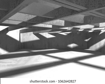 Dark empty room. Concrete rusty walls. Architecture grunge background. 3d render illustration - Shutterstock ID 1062642827