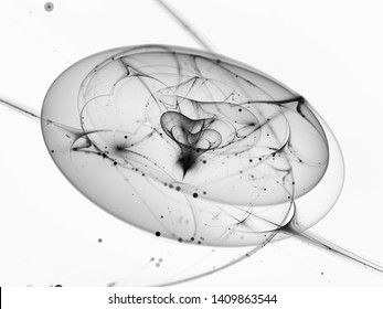 Dark Energy With Matter In Deep Space Black And White Inverted Abstract Intensity Map