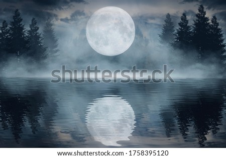 Similar – Image, Stock Photo Foggy winter morning at Lake Yellowstone in the Yellowstone National Park, Wyoming