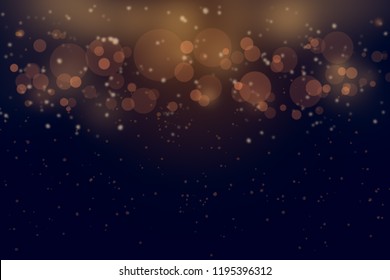 Dark golden abstract bokeh background Christmas and Happy new year on blurred bokeh. - Shutterstock ID 1195396312