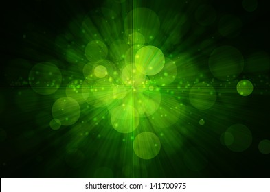 Dark Green Bokeh Abstract Background.