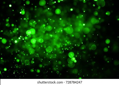 Dark Green Bokeh Abstract Background.