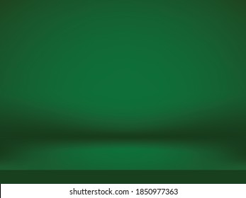 Dark green empty room studio gradient for background  color display product 
