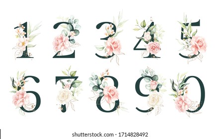 Watercolour Numbers Images, Stock Photos & Vectors | Shutterstock