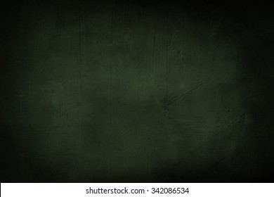 Dark Green Grunge Background Or Texture With Black Vignette Bord