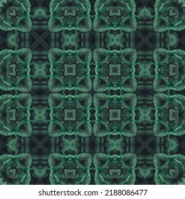 Dark Green Leafy Abstract Pattern Design 