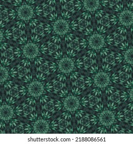 Dark Green Leafy Abstract Pattern Design 