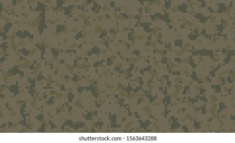 Dark Green Multi Pixel Scale Digital Camouflage , Concept For Army Military Pattern,