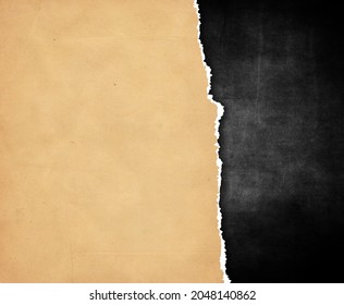 Dark Grunge Style Texture With Torn Paper Overlay Background