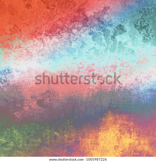 Dark Grungy Faded Multicolored Rainbow Chalk Stock