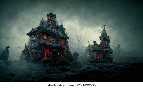 A Dark Haunted House, Mysterious And Moody