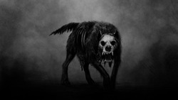  Dark Horror Art, Mystique Dog 