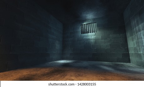 Dark Jail Cell Night High Contrast Stock Illustration 1428003155 ...