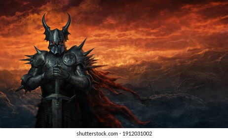 Dark knight - fantasy art digital illustration