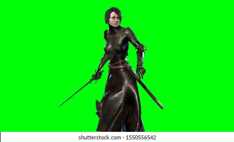 Dark Knight Lady 3d Render