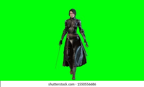 Dark Knight Lady 3d Render