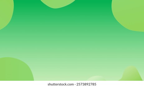 Dark and light green gradient background with green bubbles on its side. The center of this slide is for your writing. It is used for digital social media campaign or your presentation slide. 