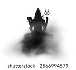 dark lord shiva silhouette for hindu festival maha shivratri vector