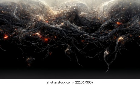 Dark Matter Abstract Background, Fly Into The Galaxy Of Darkness - V5