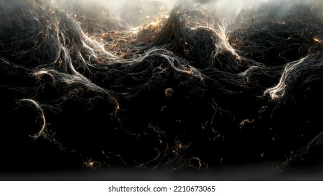 Dark Matter Abstract Background, Fly Into The Galaxy Of Darkness - V4