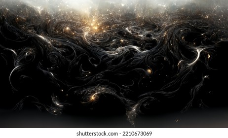 Dark Matter Abstract Background, Fly Into The Galaxy Of Darkness - V3