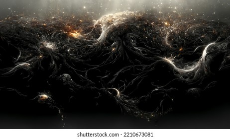 Dark Matter Abstract Background, Fly Into The Galaxy Of Darkness - V6