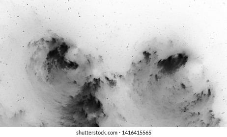 Dark Matter, Black And White, Computer Generated Abstract Intensity Map, 3D Rendering