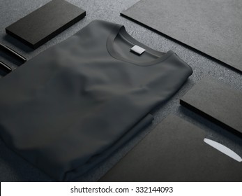Dark mockup with blank t-shirt 